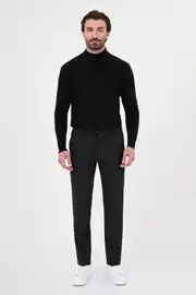 Erkek Lastikli Bel İpli Kadife Kumaş Spor Pantolon  5