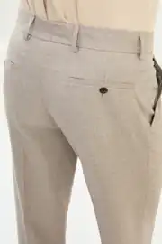Slim Fit Erkek Pileli Kemerli Bel Kumaş Pantolon 3
