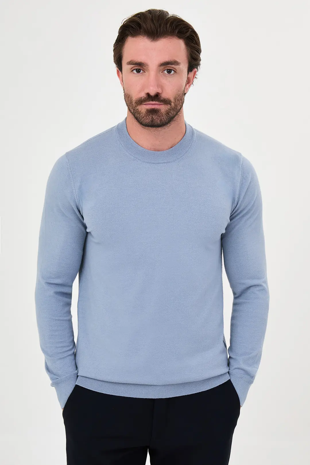 Slim Fit O Yaka Kaşmir Yumuşak Kumaş İnce Triko  1