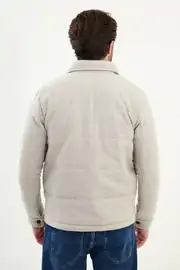 Slim Fit Erkek Cepli Çıt Çıtlı Gömlek Yaka Dolum Mont 5