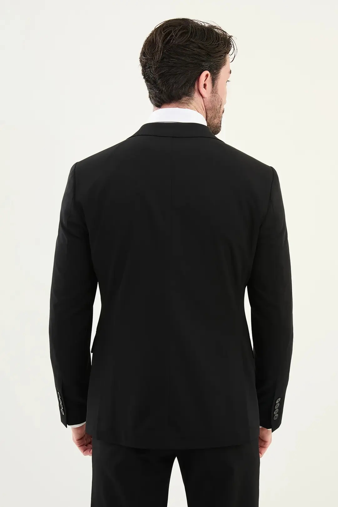 Slim Fit Erkek Mono Yaka Yelekli Likralı Çift Düğme 4  Drop Takım Elbise 5