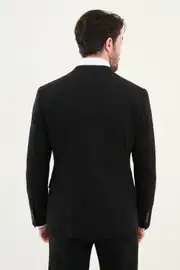 Slim Fit Erkek Mono Yaka Yelekli Likralı Çift Düğme 4  Drop Takım Elbise 5