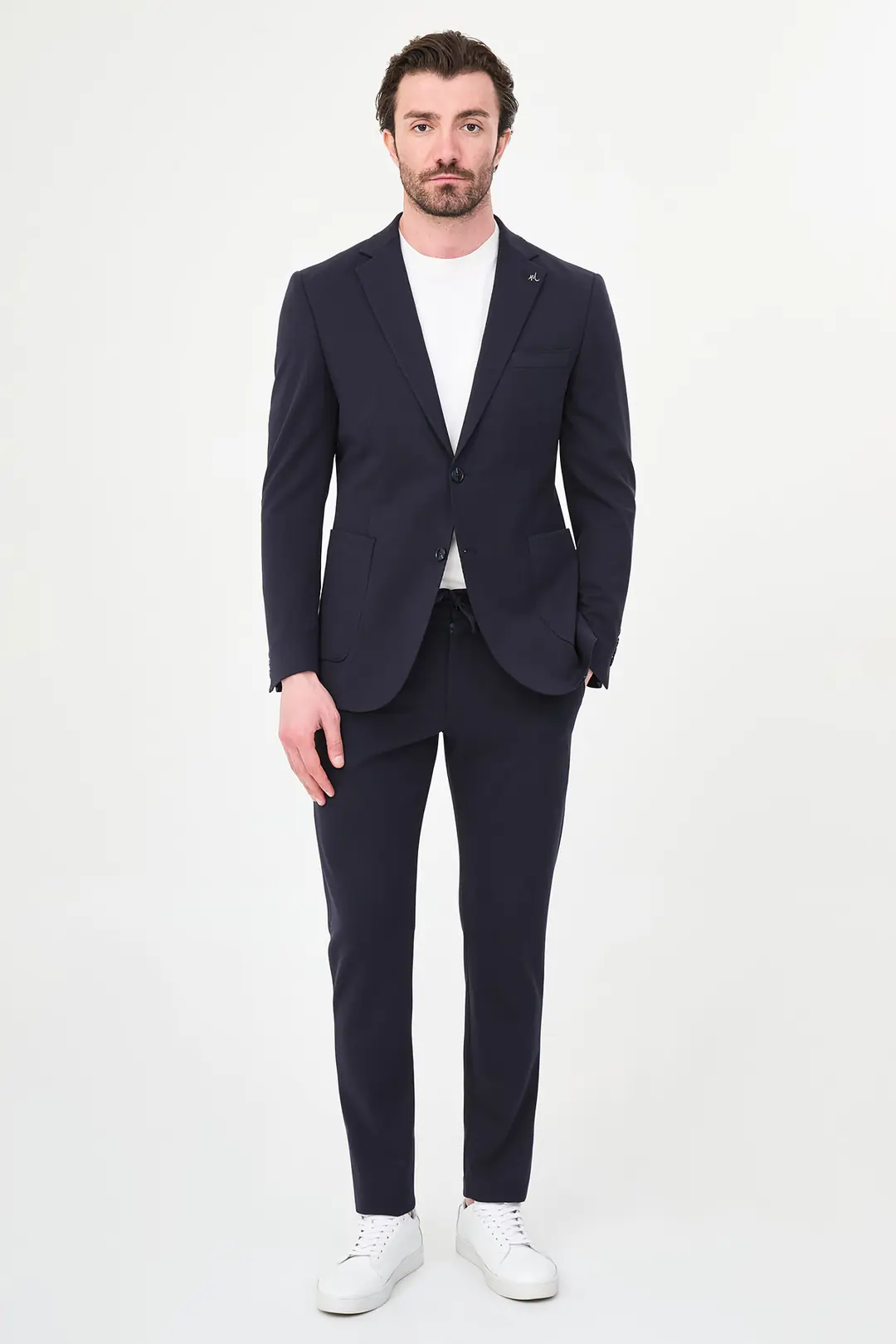 Slim Fit Erkek Likralı Mono Yaka Penye Kumaş Rahat Ceket 4