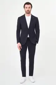 Slim Fit Erkek Likralı Mono Yaka Penye Kumaş Rahat Ceket 4