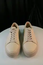 Erkek Hakiki Deri Flouter Deri Kalın Taban Bağcıklı Sneakers Ayakkabı 3