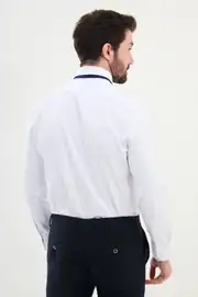 Slim Fit Erkek Düz Uzun Kol  Klasik Gömlek 3