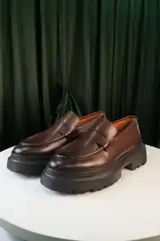 Erkek Hakiki Deri Eva Taban Kemer Detaylı Loafer Model Ayakkabı 8