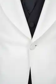 Slim Fit  Erkek Şal Yaka Yelekli Papyonlu Damatlık Smokin Takım Elbise 7