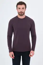 Slim Fit Erkek Penye Kumaş O Yaka Bambu İnce Sweat  1