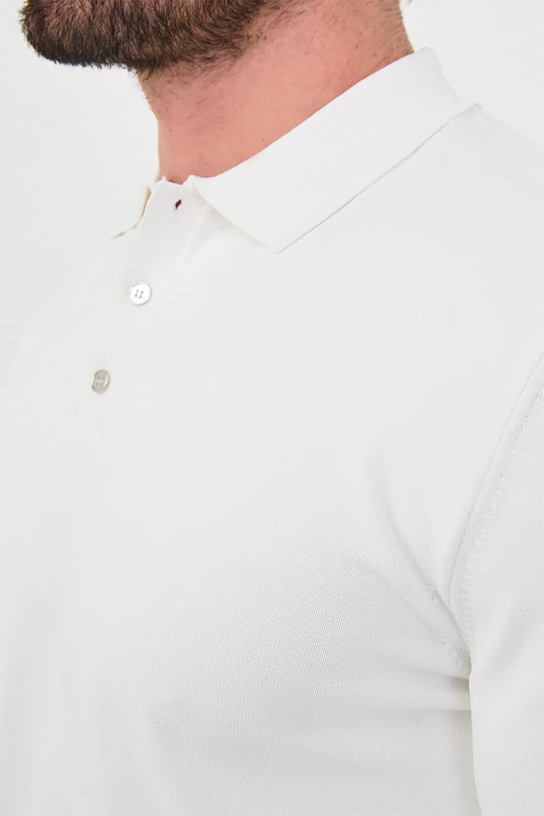 Slim Fit Erkek Polo Yaka Düğmeli Pamuklu Triko  4