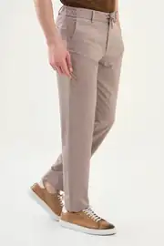 Slim Fit Erkek Çizgili Lastikli Bel  İpli Jogger Pantolon 2