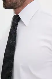 Slim Fit Erkek Pamuk Saten Geniş Yaka Gömlek  5