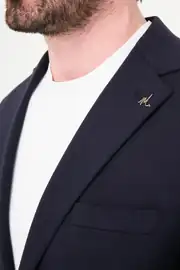 Slim Fit Erkek Likralı Mono Yaka Penye Kumaş Rahat Ceket 6