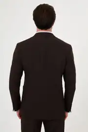Slim Fit Erkek Geniş Mono Yaka Digital Baskı Rahat Kumaş Takım Elbise  5