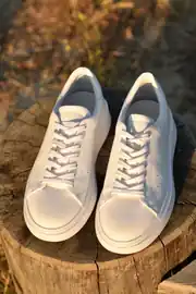 Erkek Hakiki Deri Bağcıklı Sneakers Model Spor Ayakkabı 6