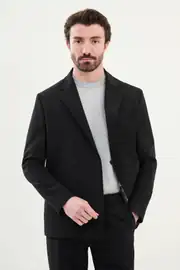 Relaxed Fit Erkek Mono Yaka Rahat Spor Çift  Düğme Takım Elbise 3