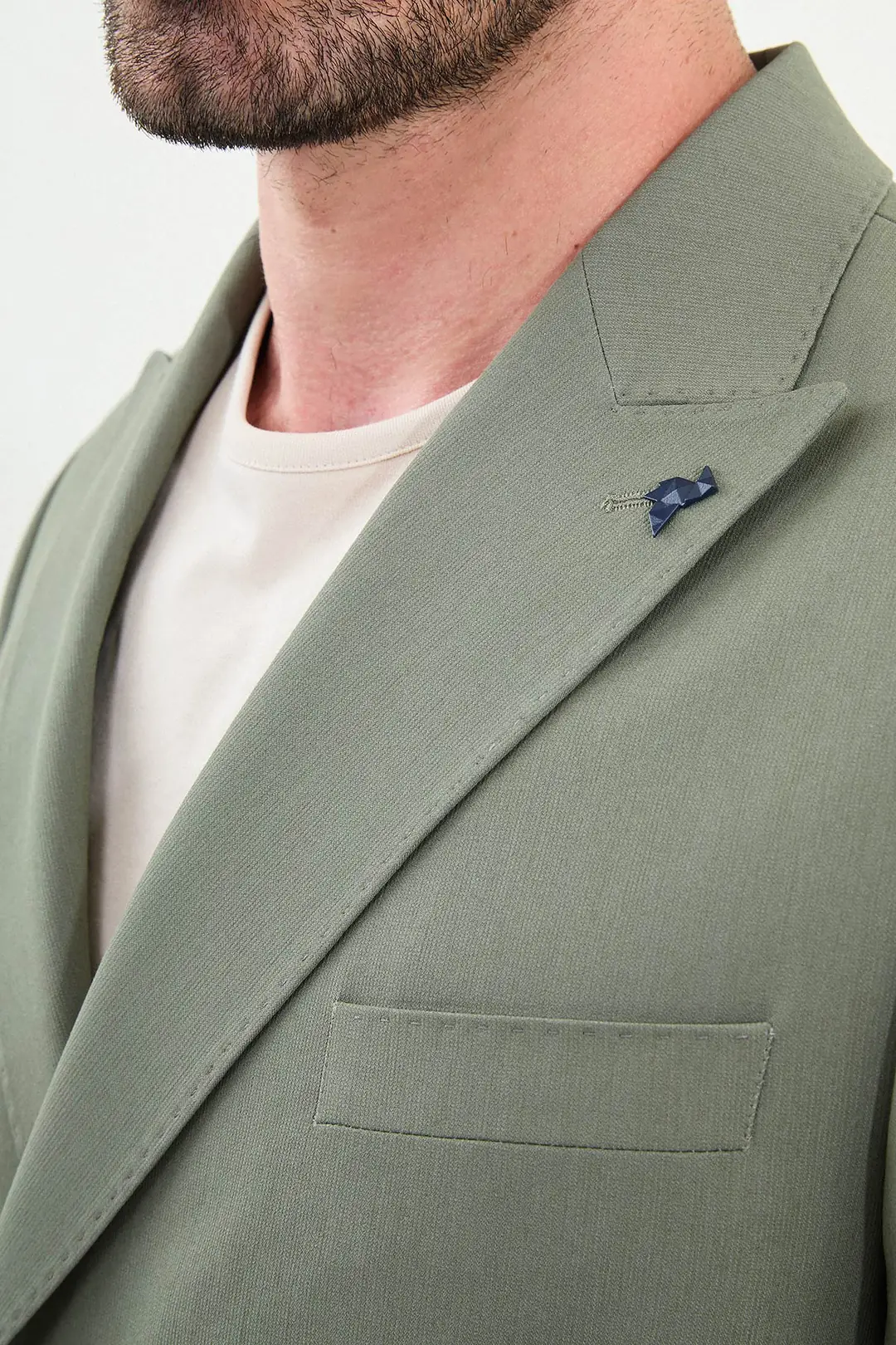 Slim Fit Erkek Kırlangıç Yaka Likralı Rahat Kruvaze Takım Elbise 5