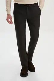 Slim Fit Erkek Çizgili Lastikli Bel İpli Jogger Kışlık Pantolon  1