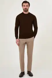 Slim Fit Erkek O Yaka Örme İnce Triko Kazak 3