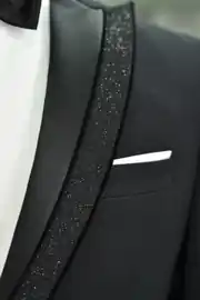 Slim Fit Erkek Likralı Rahat Simli Sivri Yaka Yelekli Smokin 7