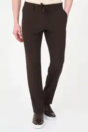 Slim Fit Erkek Gofre Kumaş Pamuklu İpli Jogger Pantolon 1