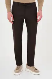 Slim Fit Erkek Yünlü İpli Jogger Lastikli Bel Kışlık Pantolon  2