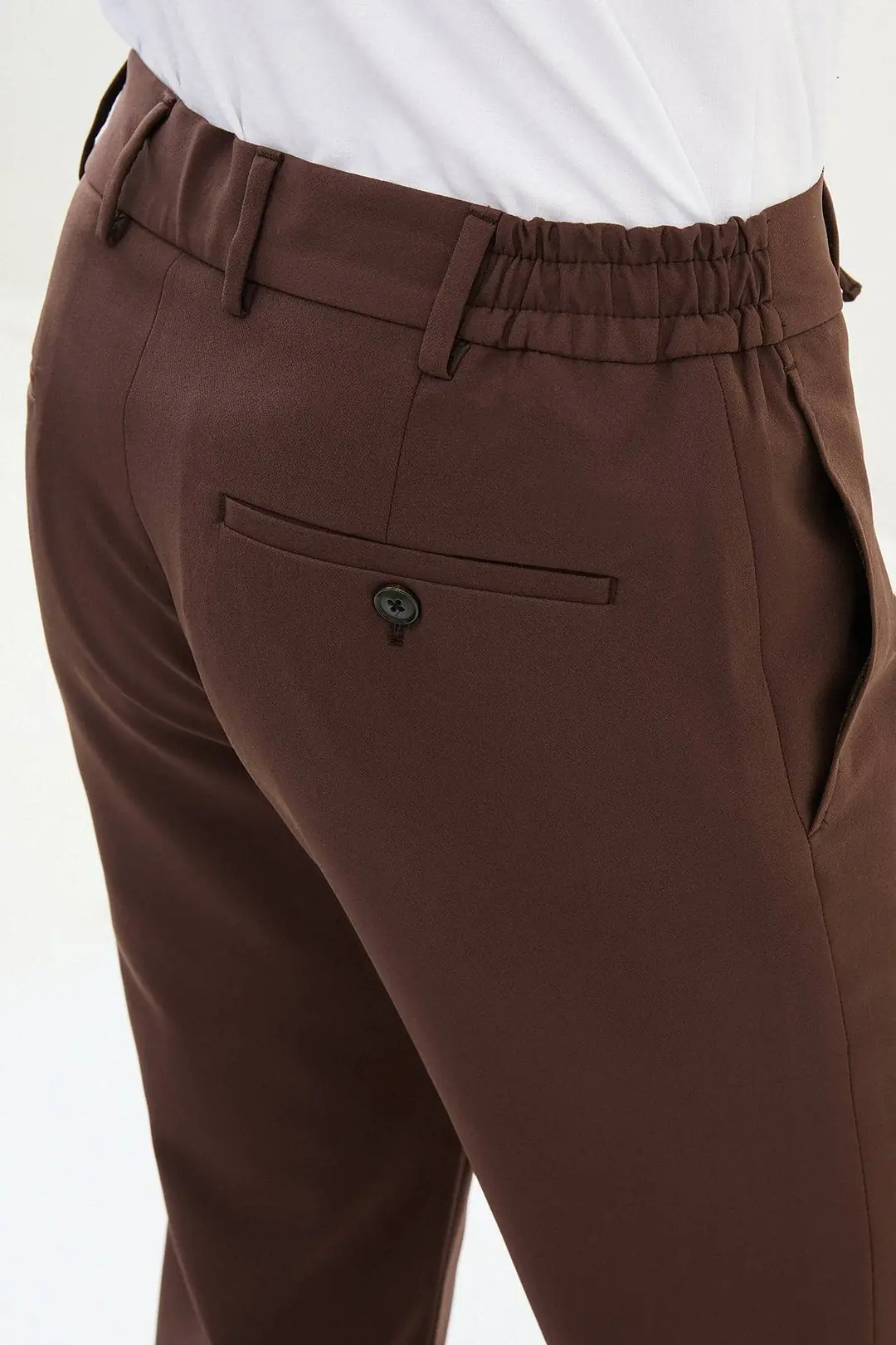 Slim Fit Erkek Penye Kumaş İpli Jogger Pantolon 4