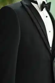 Slim Fit Erkek Likralı Rahat Simli Sivri Yaka Yelekli Smokin 3