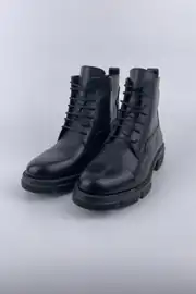 Erkek Hakiki Deri Bağcıklı  Yüksek Taban Postal Model Bot 1